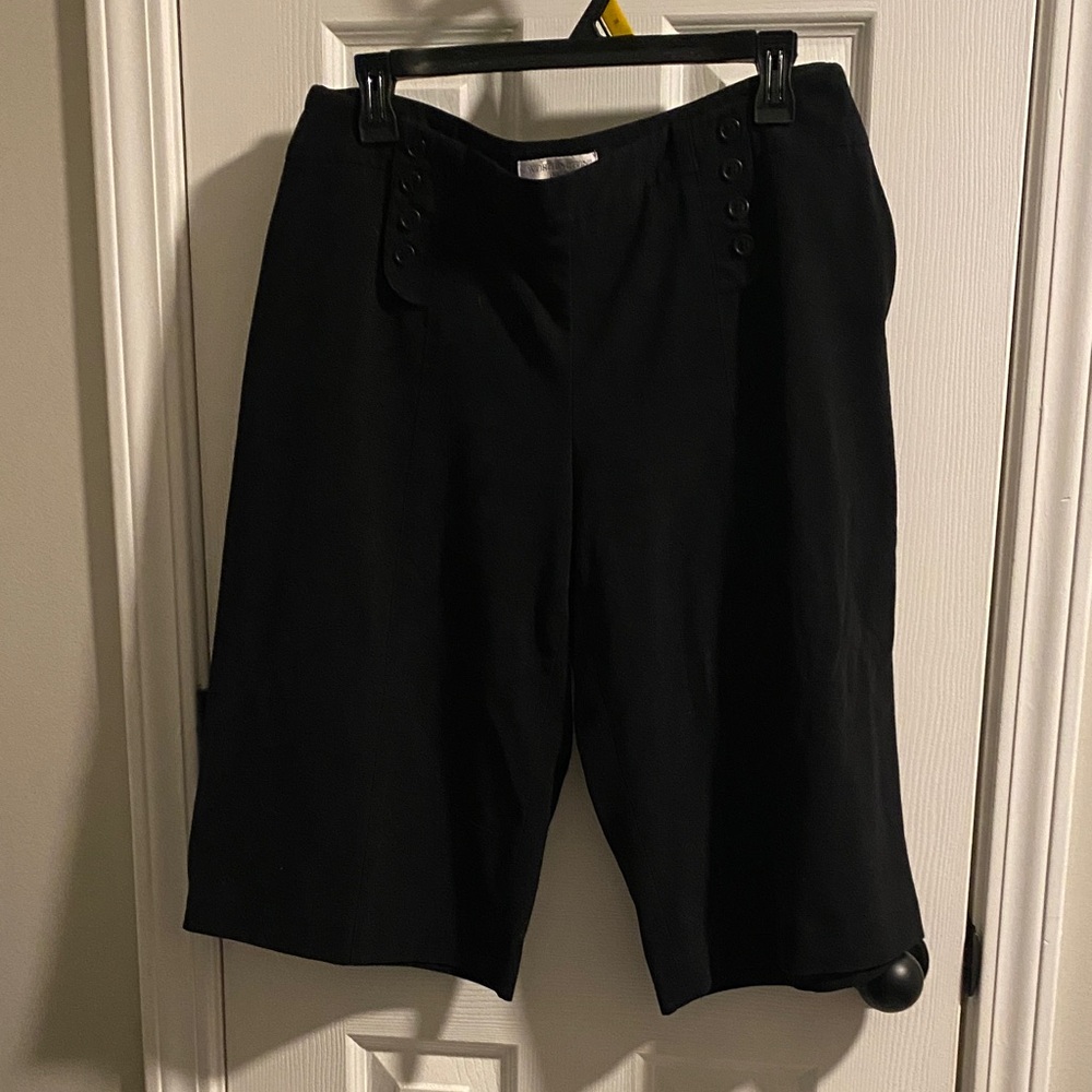 Worthington - Black Button-Detail Dress Shorts